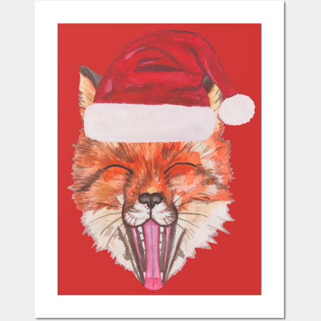 Christmas fox Wall Art by deadblackpony